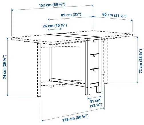 NORDEN πτυσσόμενο τραπέζι 104.238.86