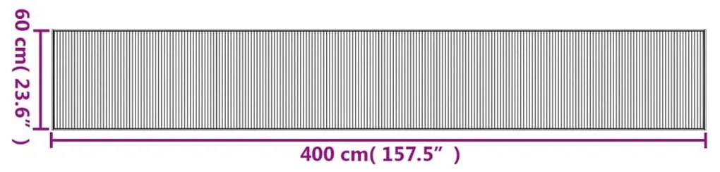 Χαλί Ορθογώνιο Μαύρο 60 x 400 εκ. Μπαμπού - Μαύρο