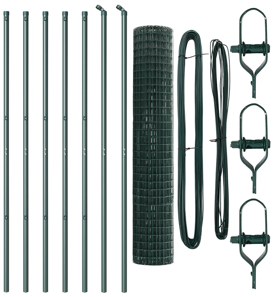 vidaXL Euro Fence με 7 Πόδια 1.6x10 μ Γαλβανισμένος Χάλυβας Πράσινος