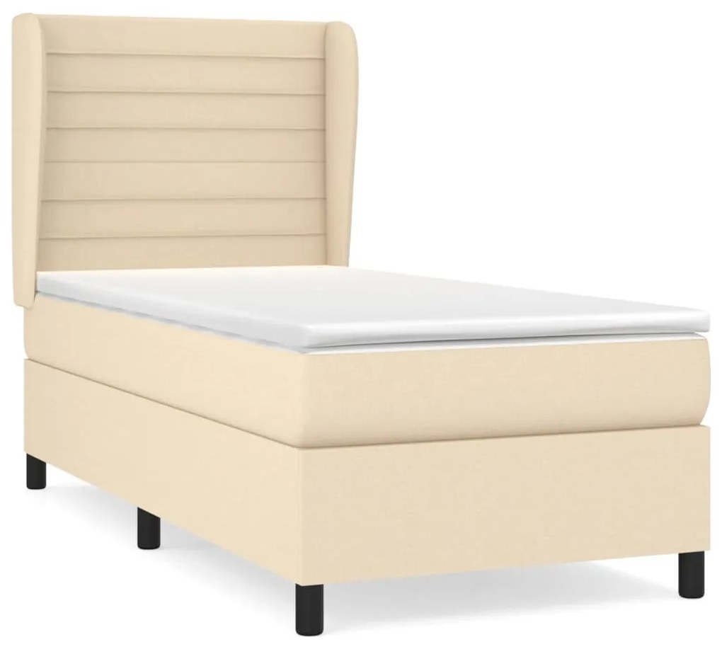 ΚΡΕΒΑΤΙ BOXSPRING ΜΕ ΣΤΡΩΜΑ ΚΡΕΜ 80 X 200 ΕΚ. ΥΦΑΣΜΑΤΙΝΟ 3128002