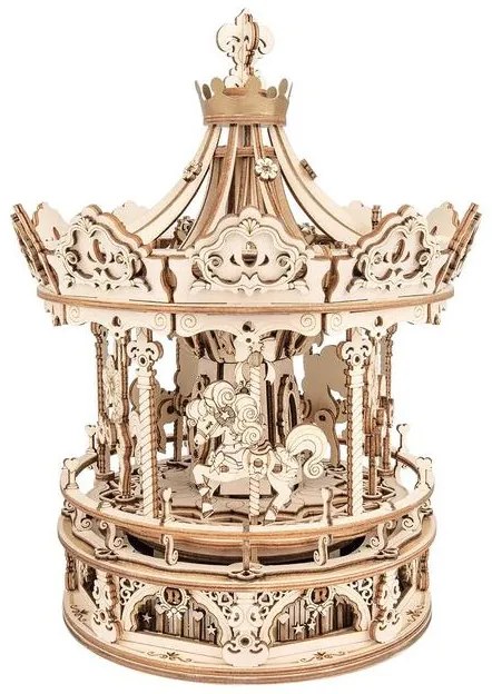 3D Puzzle ROKR Romantic Carousel Mechanical Music Box AMK62