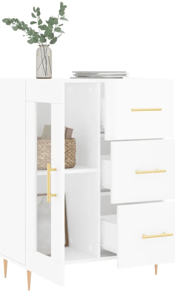 vidaXL Ντουλάπι Γυαλιστερό Λευκό 69,5x34x90 εκ. Επεξεργασμένο Ξύλο