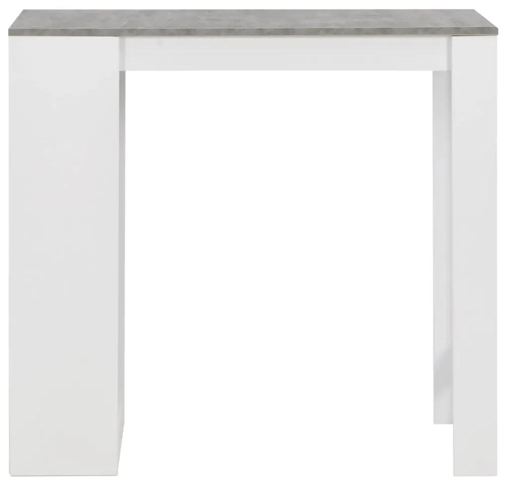 Τραπέζι Μπαρ με Ράφια Λευκό 110 x 50 x 103 εκ. - Λευκό