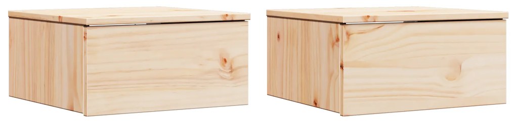 vidaXL Κομοδίνο 2 pcs Καφέ 37 x 35 x 18.5 εκ Μασίφ ξύλο πεύκου
