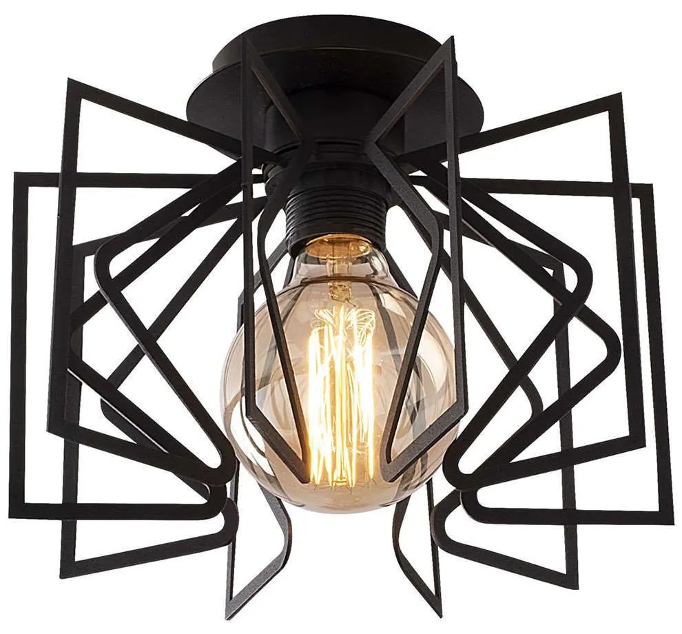 Φωτιστικό Οροφής - Πλαφονιέρα Nemrut 525NOR1441 Φ26x20cm 1xE27 40W Black Opviq