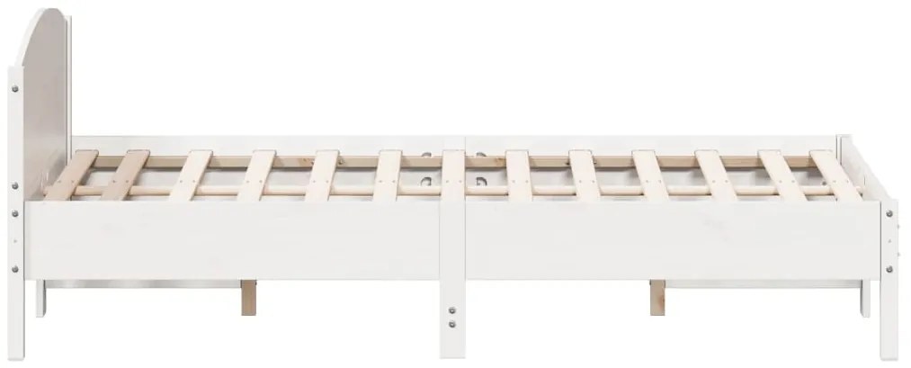 vidaXL Σκελετός Κρεβ. Χωρίς Στρώμα Λευκό 150x200 εκ Μασίφ Πεύκο