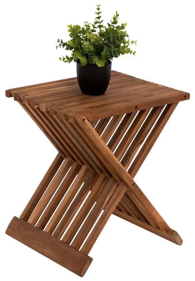 Τραπεζάκι Βοηθητικό Πτυσσόμενο HM7896 40x33x45cm Από Ξύλο Natural-Teak Wood