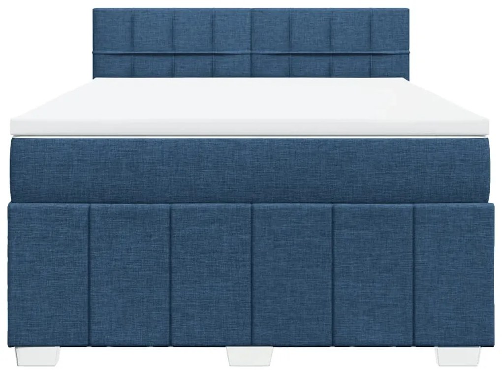 ΚΡΕΒΑΤΙ BOXSPRING ΜΕ ΣΤΡΩΜΑ ΜΠΛΕ 140X200 ΕΚ. ΥΦΑΣΜΑΤΙΝΟ 3289397