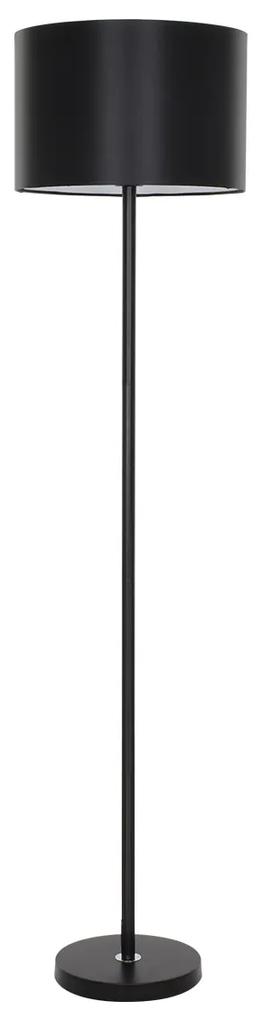 GloboStar® ASHLEY 00822 Μοντέρνο Φωτιστικό Δαπέδου Μονόφωτο 1 x E27 Μαύρο Μεταλλικό Καμπάνα με Μαύρο Ύφασμα &amp; Μαύρη Βάση D35 x H145cm