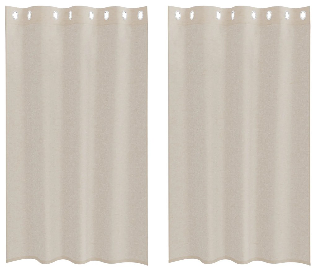 vidaXL Κουρτίνες με κουρτίνες 2 pcs Άμμος 140 x 175 εκ. Πολυεστέρας
