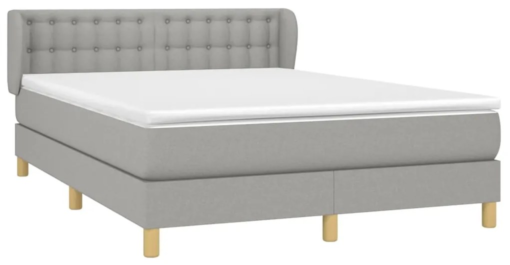 ΚΡΕΒΑΤΙ BOXSPRING ΜΕ ΣΤΡΩΜΑ ΑΝΟΙΧΤΟ ΓΚΡΙ 140X190 ΕΚ. ΥΦΑΣΜΑΤΙΝΟ 3127117