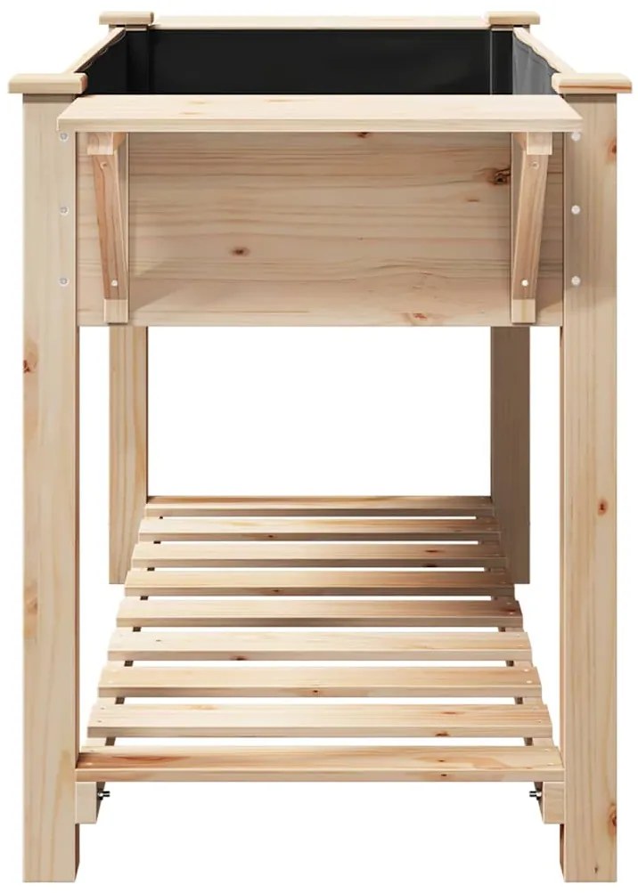 vidaXL Γλάστρα Κήπου Μπεζ 155 x 59 x 76.5 εκ. Στερεό ξύλο έλατου