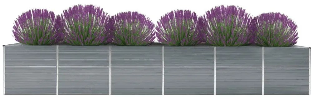vidaXL Ζαρντινιέρα Υπερυψωμένη Γκρι 480x80x77 εκ. Γαλβαν. Χάλυβας