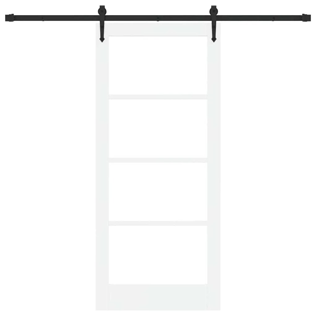vidaXL Συρόμενη Πόρτα Λευκό 86 x 198.5 cm Ξύλο και μέταλλο