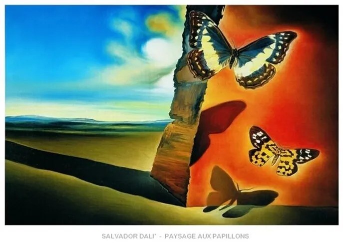 Εκτύπωση τέχνης Salvador Dali - Paysage Aux Papillons, Salvador Dalí