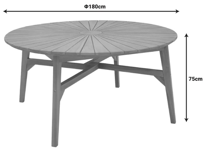 Τραπέζι Colen pakoworld teak ξύλο σε φυσική απόχρωση Φ180x75εκ - 340-000011