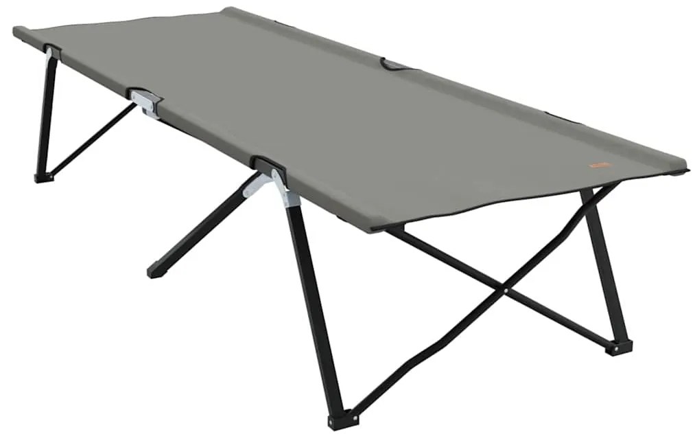 vidaXL Αναδιπλούμενο Κρεβάτι Κάμπινγκ 2 pcs Γκρι 206 x 76 x 74 εκ