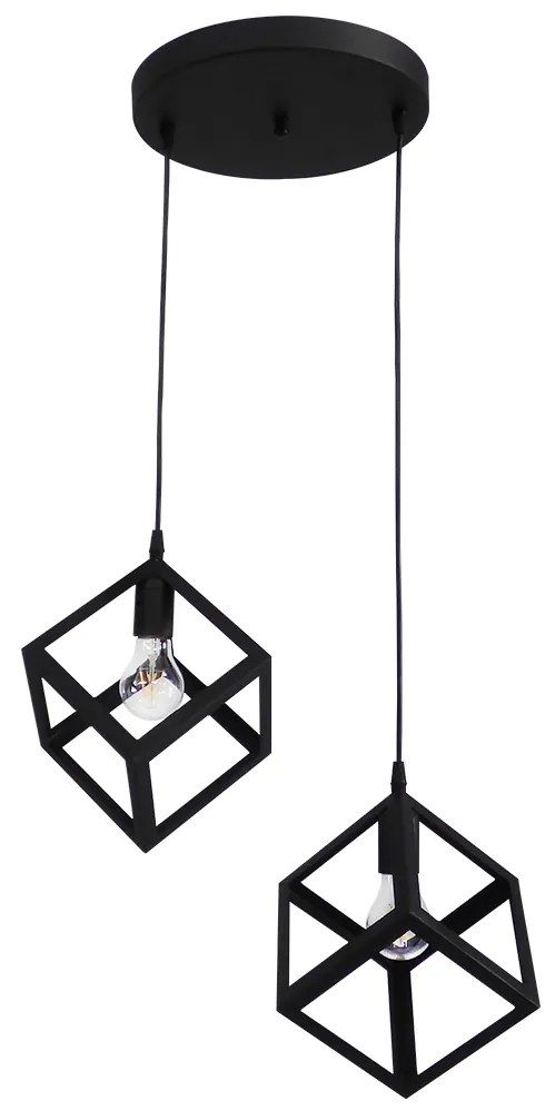 Φωτιστικό Οροφής Δίφωτο Heronia Kyvos 34-0249 Black