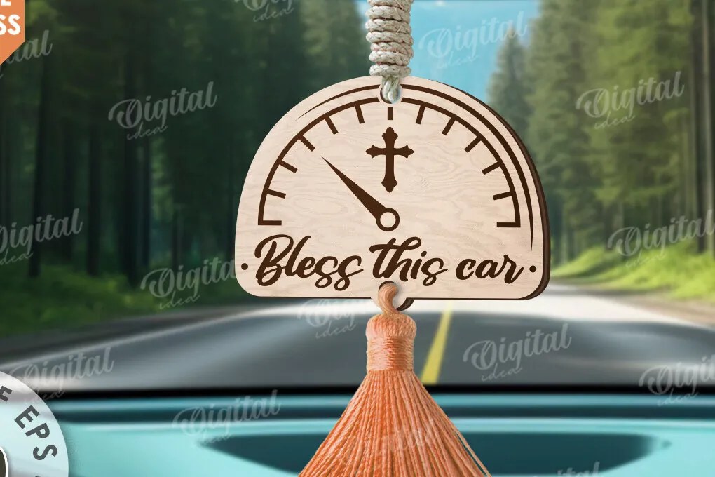 Σετ των 3 Intra απο ξύλο plywood 3mm-4mm πάχος Christian Car Charm Δίασταση 4x4 cm INTRAFABR-118426844