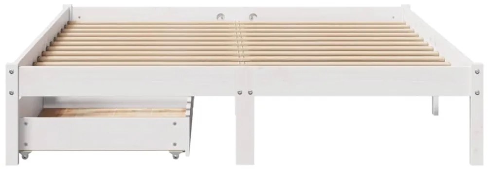 vidaXL Σκελετός Κρεβ. Χωρίς Στρώμα Λευκό 150x200 εκ Μασίφ Πεύκο