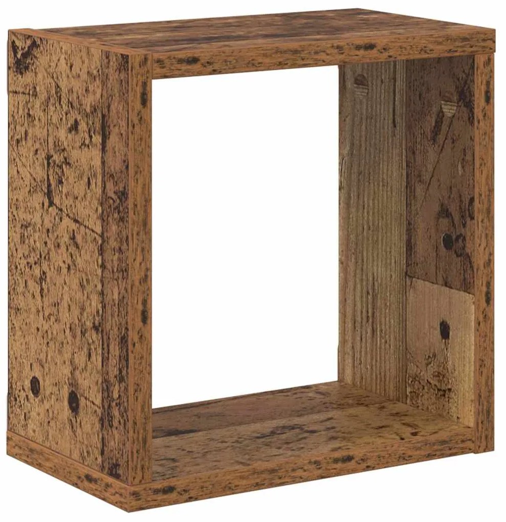 vidaXL Ράφια Τοίχου με ράφι 2 pcs Παλαιό ξύλο 26 x 15 x 26 cm