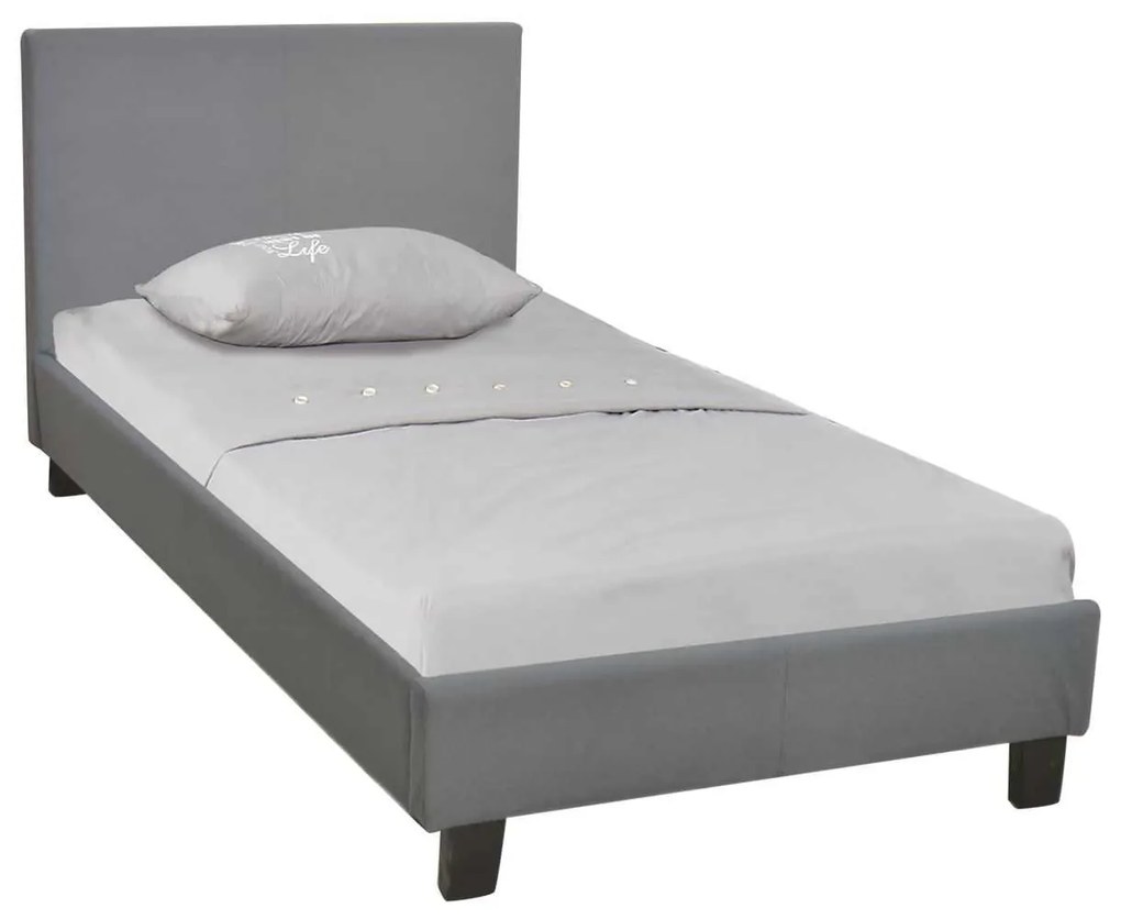 Κρεβάτι Wilton Μονό Ύφασμα Γκρι . Διάσταση: 97x203x89(Στρώμα 90x190)cm
