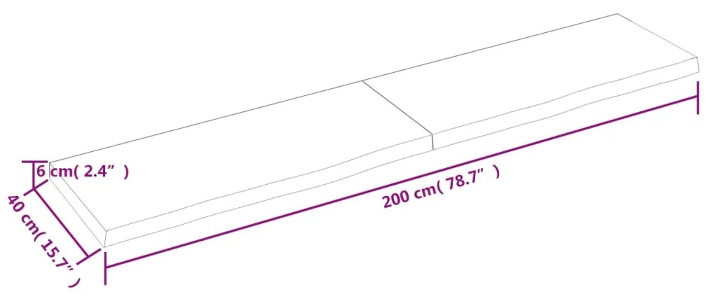 ΡΑΦΙ ΤΟΙΧΟΥ 200X40X6 ΕΚ. ΑΠΟ ΑΚΑΤΕΡΓΑΣΤΟ ΜΑΣΙΦ ΞΥΛΟ ΔΡΥΟΣ 363607