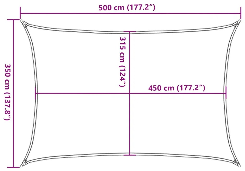 Πανί Σκίασης Καφέ 3,5 x 5 μ. από HDPE 160 γρ/μ²   - Καφέ