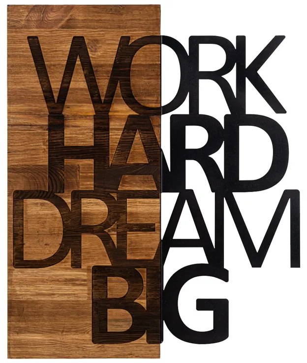 Διακοσμητικό τοίχου Deseze pakoworld ξύλο πεύκου σε φυσική απόχρωση με μαύρο μέταλλο 48x3x58εκ