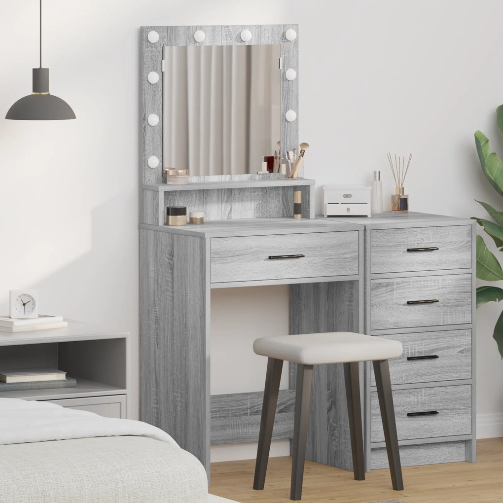 vidaXL Κομοδίνο Γκρι sonoma 50 x 41 x 135 εκ Επεξεργασμένο ξύλο