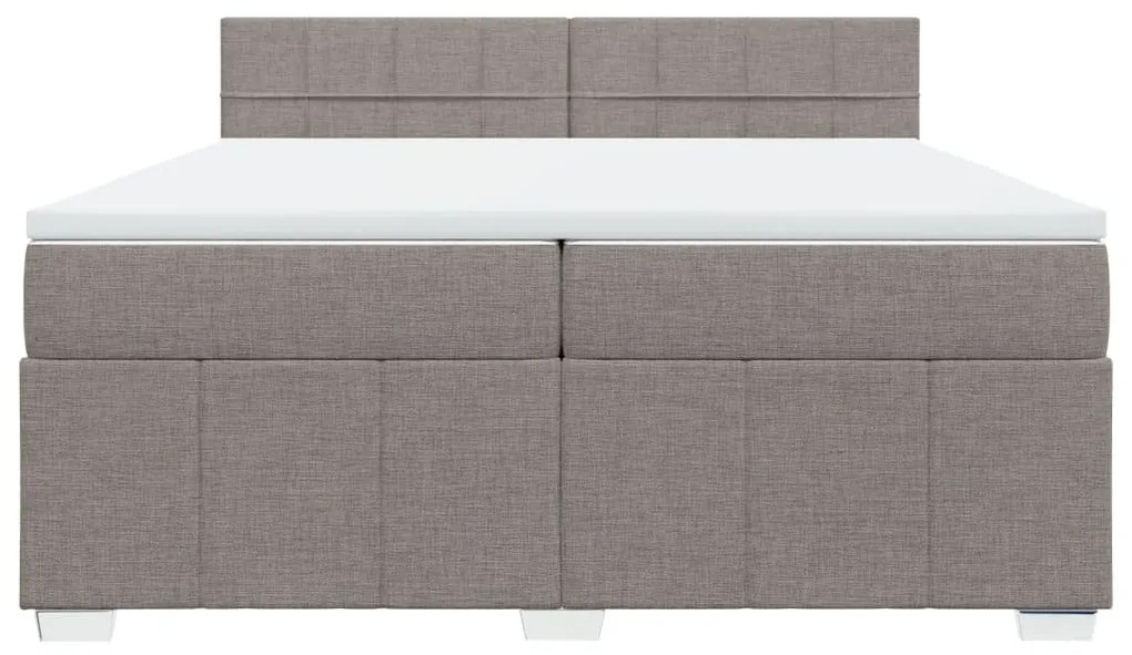 vidaXL Κρεβάτι Boxspring με Στρώμα Taupe 200x200 εκ. Υφασμάτινο