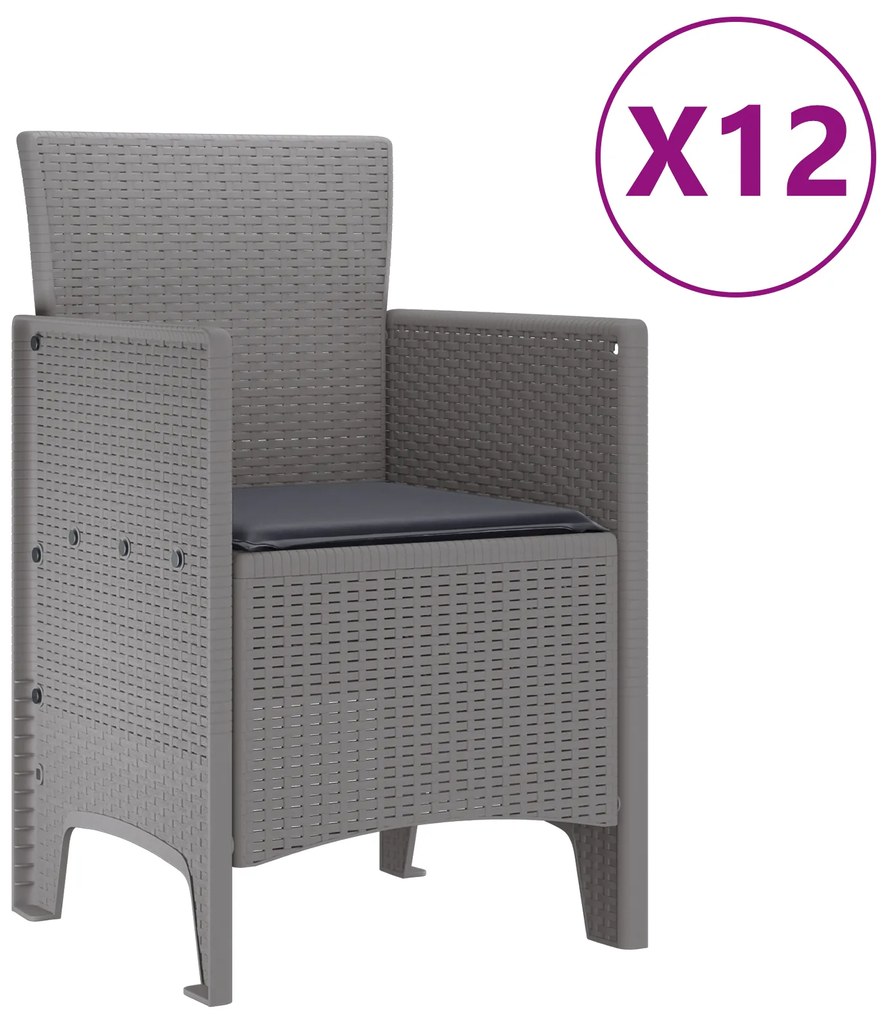 vidaXL Σετ Τραπεζαρίας Κήπου 13 pcs Ανοιχτό γκρι 12 Ατόμων