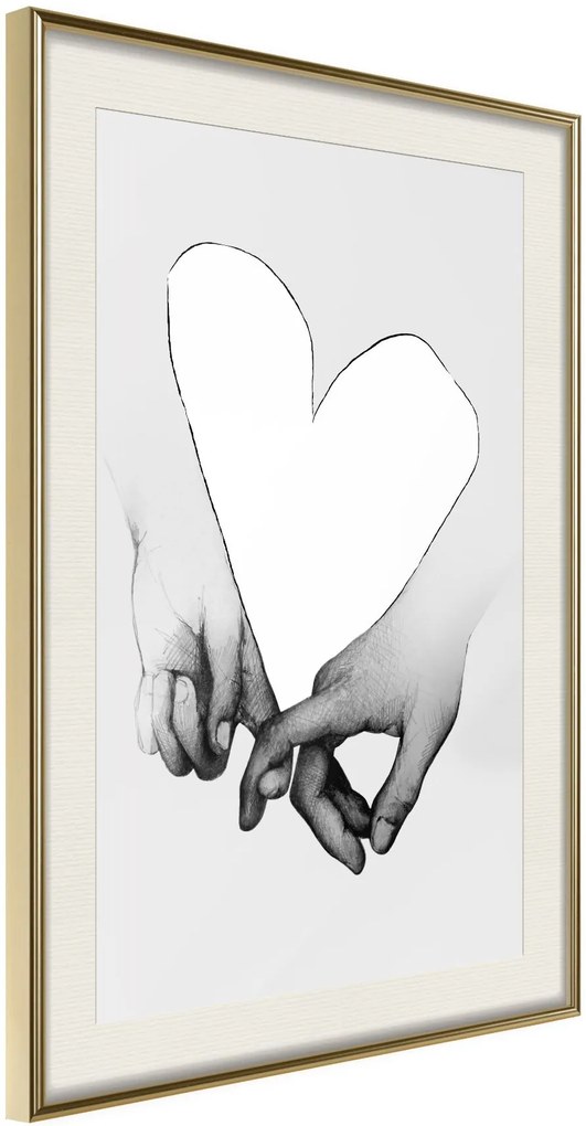 Αφίσα - Couple In Love - 30x45 - Χρυσό - Με πασπαρτού