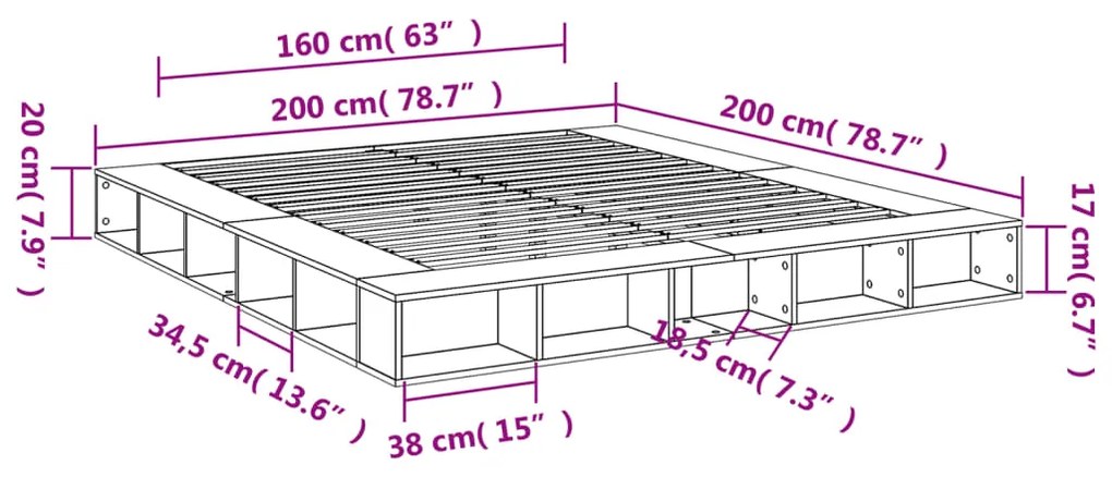 ΠΛΑΙΣΙΟ ΚΡΕΒΑΤΙΟΥ ΓΚΡΙ SONOMA 200X200 ΕΚ. ΕΠΕΞΕΡΓΑΣΜΕΝΟ ΞΥΛΟ 3280452