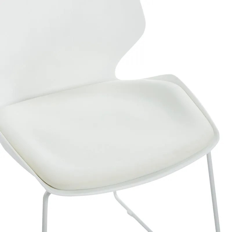 Καρέκλα γραφείου επισκέπτη Genuine PP λευκό - μπεζ μαξιλάρι 47x52x85 εκ. 47x52x85 εκ.