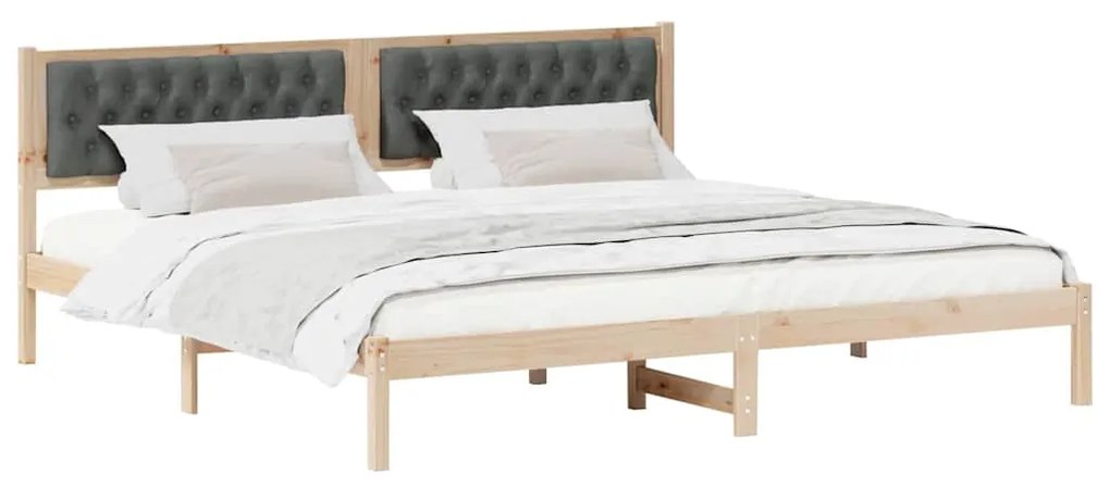 vidaXL Σκελετός Κρεβατιού με κεφαλάρι Σκούρο Γκρι 200 x 200 cm