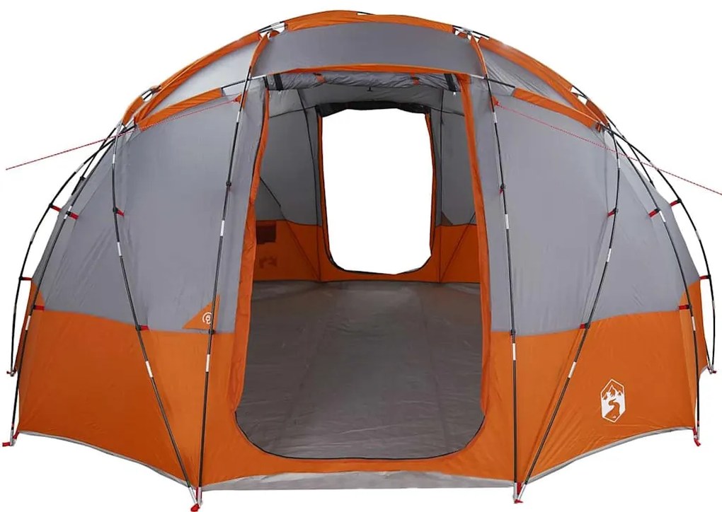 vidaXL Σκηνή Camping με στέγη Γκρι και πορτοκαλί 475 x 475 x 235 εκ.