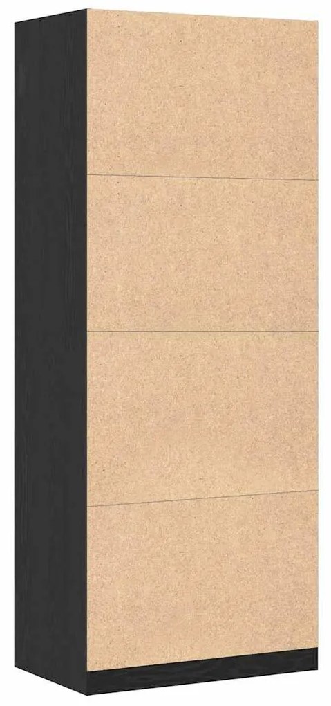 vidaXL Ντουλάπι Μαύρη Οξυά 80 x 50 x 200 εκ. Επεξεργασμένο ξύλο