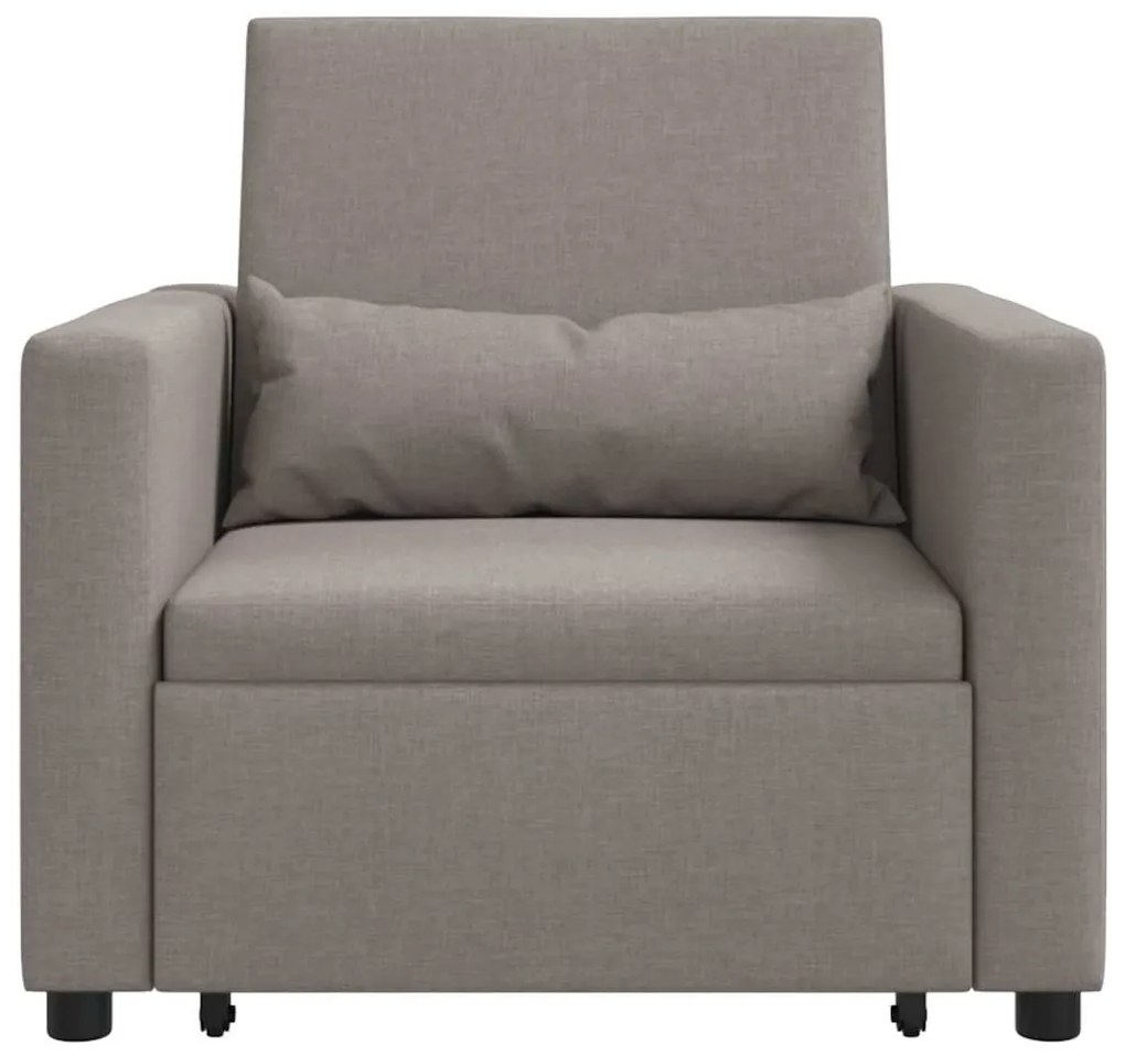 vidaXL Μονός καναπές-κρεβάτι Taupe 90 x 165 x 87 εκ. ύφασμα