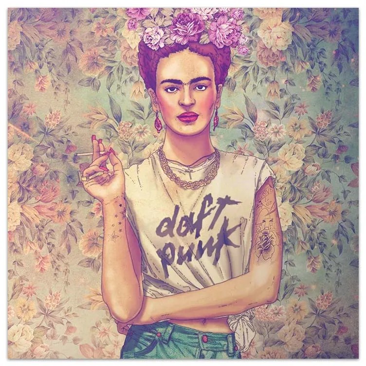 Πίνακας σε καμβά \&quot;Frida Punk\&quot; Megapap ψηφιακής εκτύπωσης 60x60x3εκ. - GP033-0163