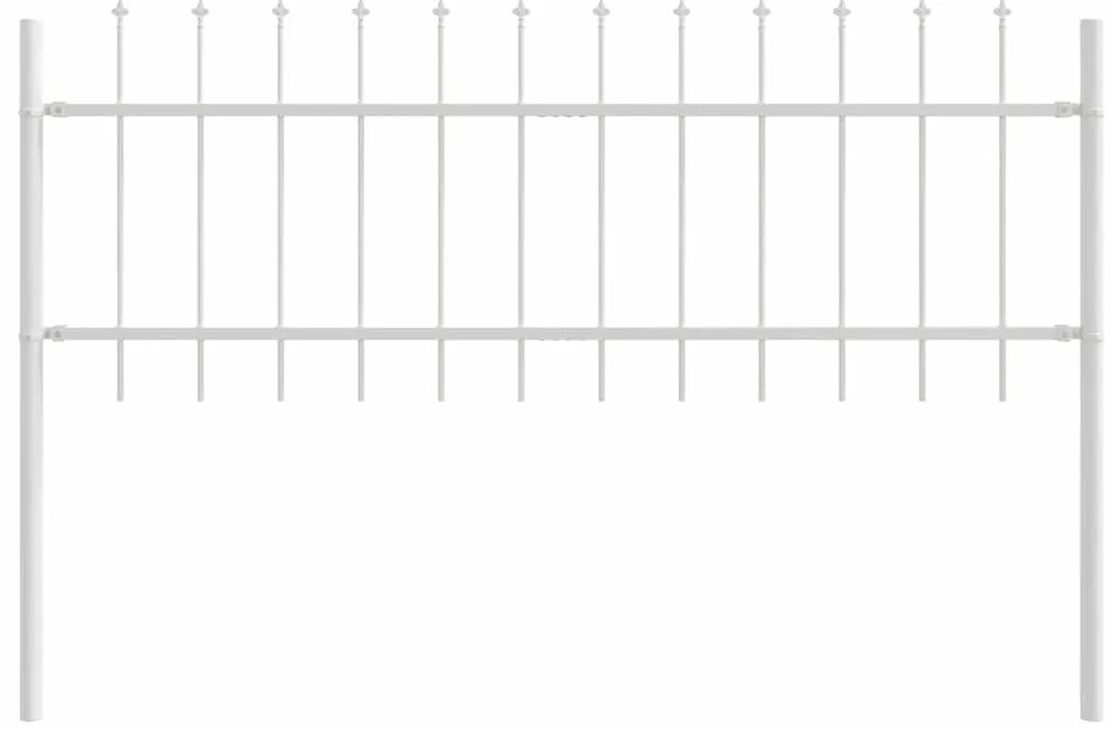 vidaXL Φράχτης κήπου  με αιχμητή κορυφή - Λευκή, 11,9 x 0,6 μ, Χάλυβας