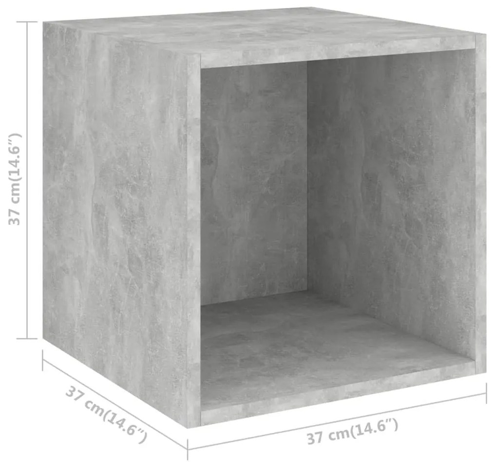 Ντουλάπι Τοίχου Γκρι Σκυροδέματος 37x37x37 εκ. από Επεξ. Ξύλο - Γκρι