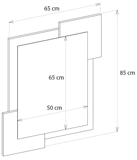 Καθρέπτης τοίχου Selinos Μegapap χρώμα sandstone - rota oak 65x2,2x85εκ. - GP042-0315,1