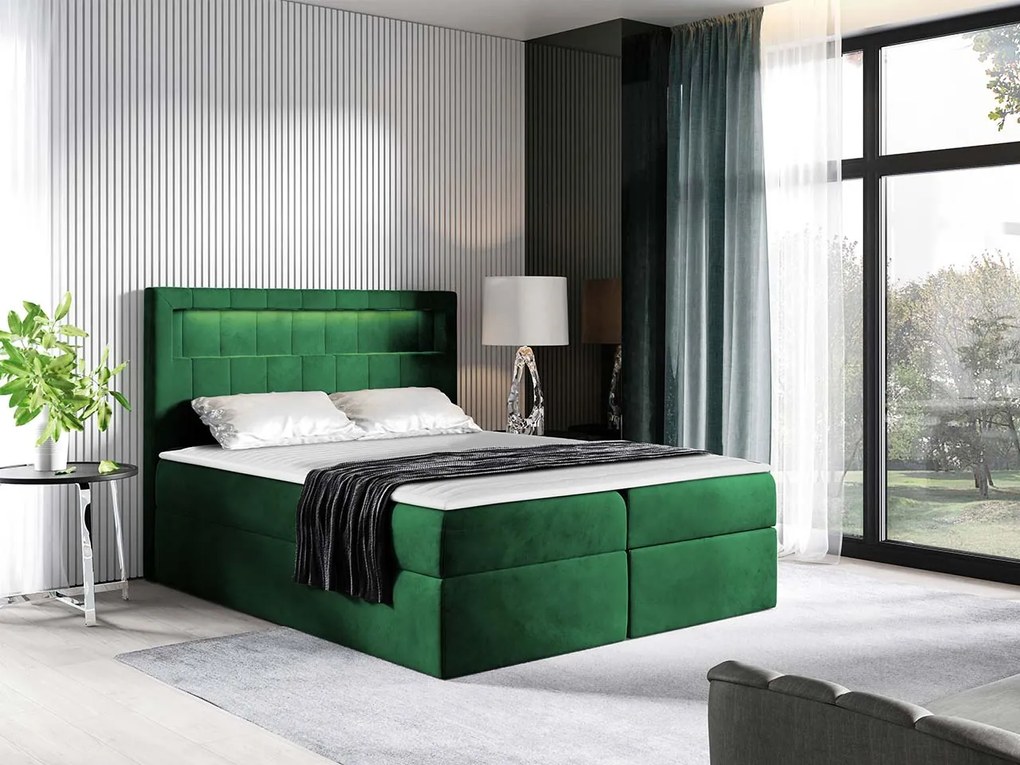 Επενδυμένο κρεβάτι Aspen-Kokkino-160 x 200