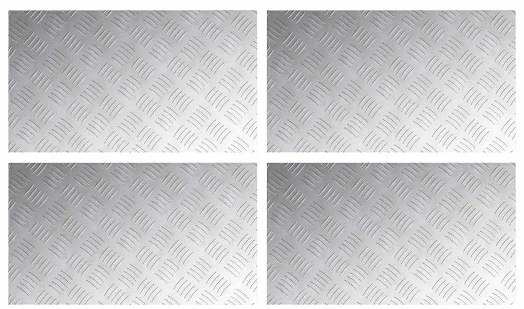 vidaXL Επιφάνειες Καρό 4 pcs Ασημί 70 x 40 cm Αλουμίνιο