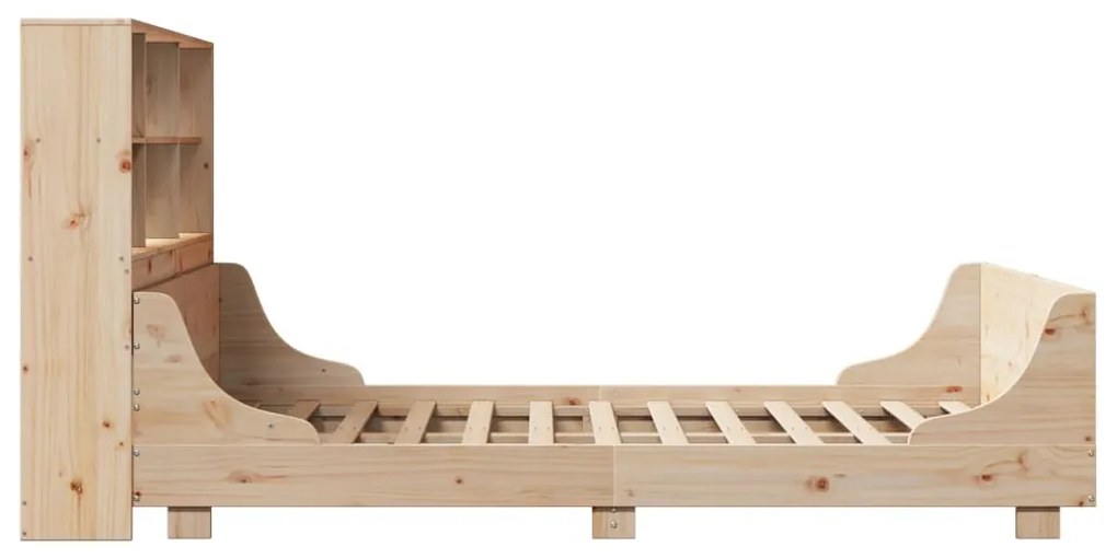 vidaXL Κρεβάτι Βιβλιοθήκη Χωρίς Στρώμα 140x190 εκ Μασίφ Πεύκο