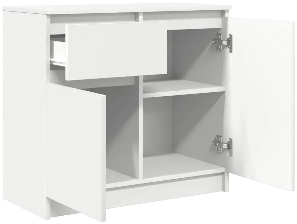vidaXL Συρταριέρα με Συρτάρια Λευκή 71x35x65 εκ. από Επεξ. Ξύλο