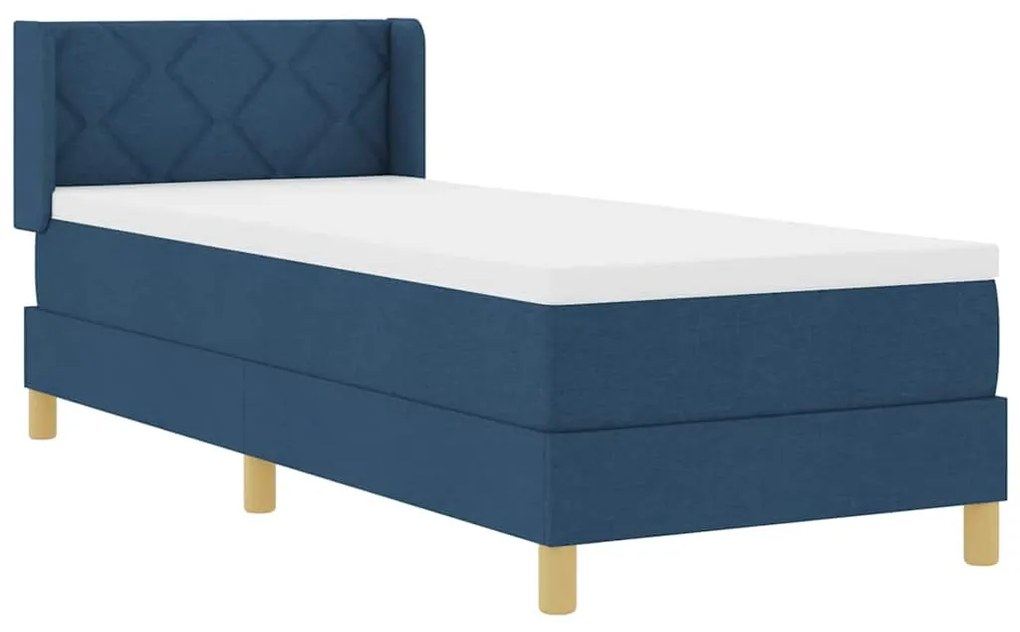 vidaXL Κρεβάτι με Ελατήρια με στρώμα Μπλε 80 x 200 cm ύφασμα