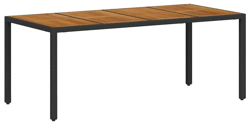 vidaXL Σέτ φαγητού για κήπο 7 pcs Μαύρο και Καφέ συνθετικό ρατάν