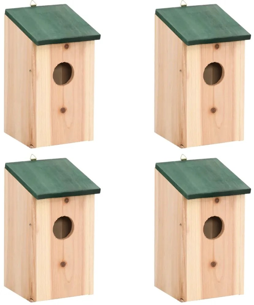 vidaXL Φωλιές Πουλιών 4 τεμ. 12 x 12 x 22 εκ. Ξύλινες